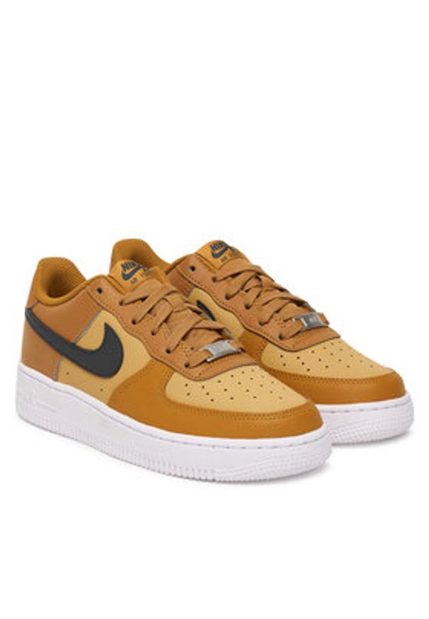 Nike Sneakersy Air Force 1 (GS) CT3839 700 Brązowy. Kolor: brązowy. Materiał: skóra. Model: Nike Air Force