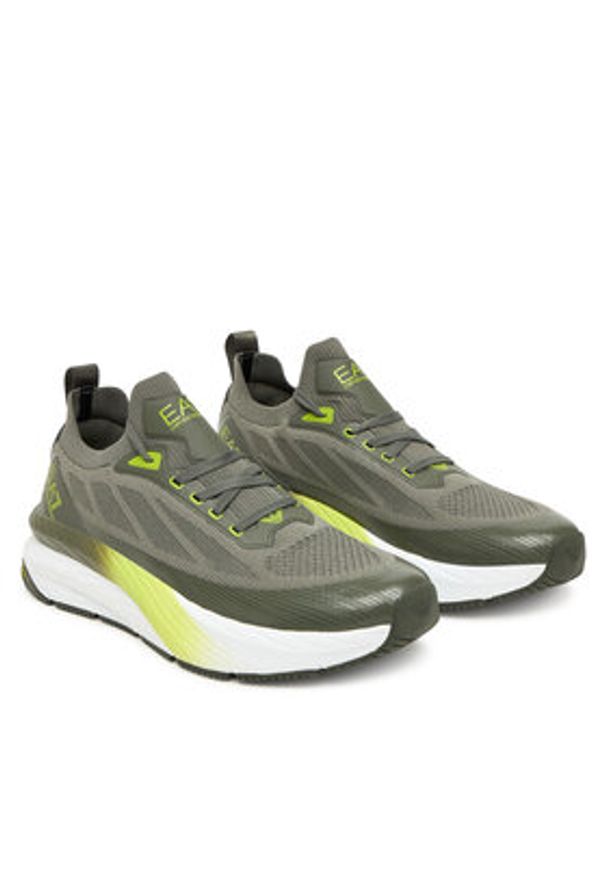EA7 Emporio Armani Sneakersy 7X000343 AF18639 M7089 Zielony. Kolor: zielony. Materiał: materiał