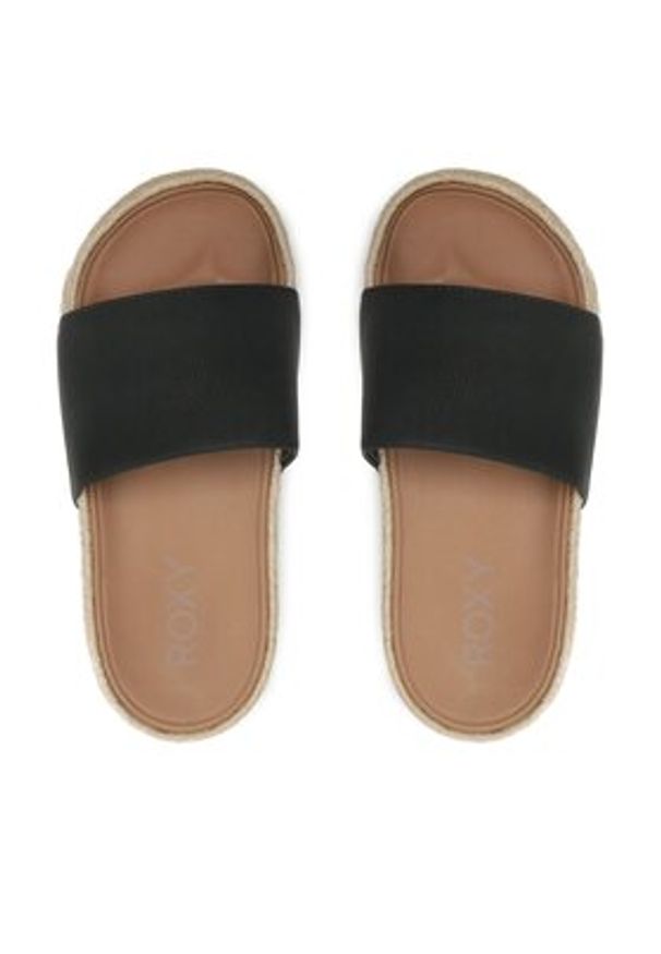 Roxy Espadryle ARJL101053 Czarny. Kolor: czarny. Materiał: skóra