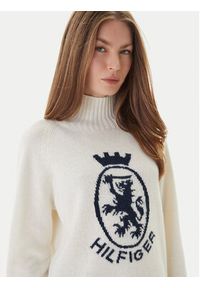 TOMMY HILFIGER - Tommy Hilfiger Golf WW0WW46434 Écru Regular Fit. Typ kołnierza: golf. Materiał: bawełna #4