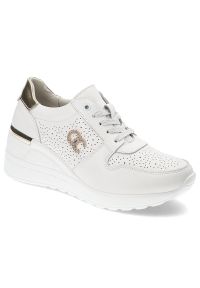 Białe Sneakersy S.Barski Stylowe Obuwie Damskie. Kolor: biały. Materiał: materiał. Styl: elegancki #1