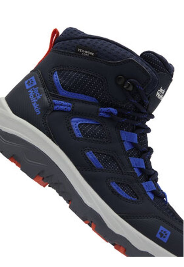 Jack Wolfskin Trekkingi Vojo Texapore Mid K 4042181 Granatowy. Kolor: niebieski. Materiał: skóra. Sport: turystyka piesza
