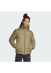 Adidas - Kurtka Terrex Multi Essentials Insulated. Kolor: beżowy. Materiał: puch. Technologia: ClimaWarm (Adidas). Sport: turystyka piesza #1
