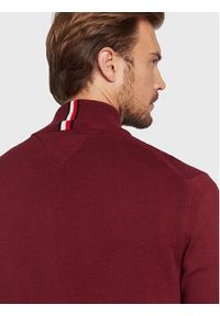 TOMMY HILFIGER - Tommy Hilfiger Kardigan MW0MW28050 Bordowy Regular Fit. Kolor: czerwony. Materiał: bawełna #2