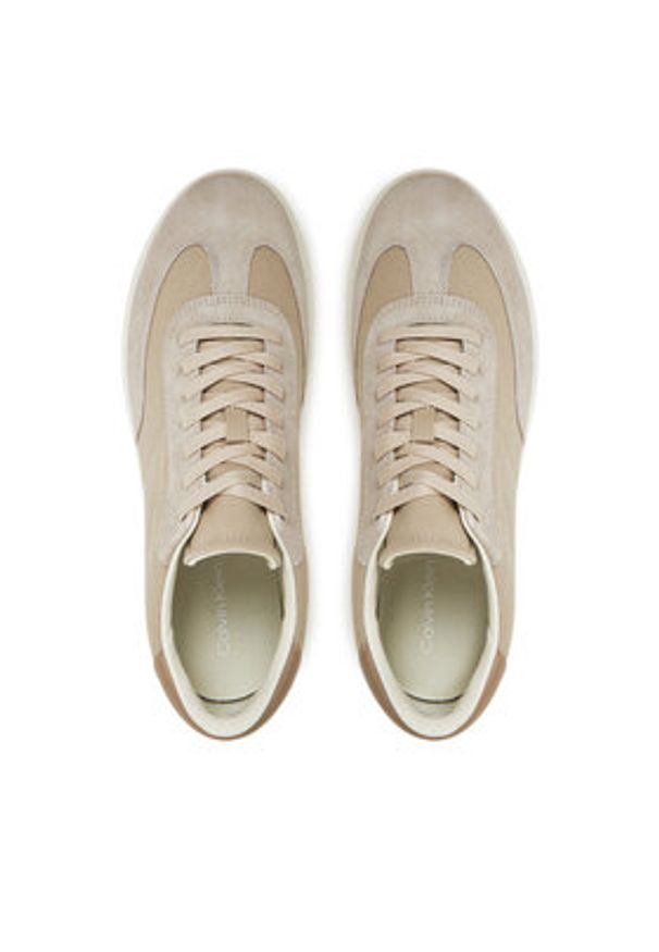 Calvin Klein Sneakersy Low Top Lace Up Cv Mix HM0HM01724 Beżowy. Kolor: beżowy. Materiał: materiał