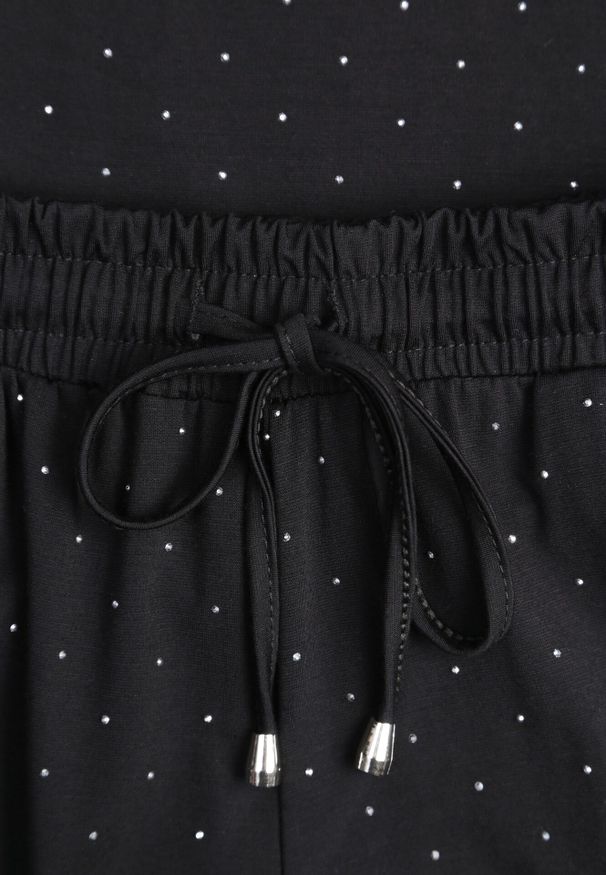 Born2be - Czarny Komplet Bawełniany o Fasonie Oversize T-shirt i Spodnie Azilane. Kolor: czarny. Materiał: bawełna