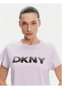 DKNY T-Shirt DP4T1035 Fioletowy Regular Fit. Kolor: fioletowy. Materiał: bawełna
