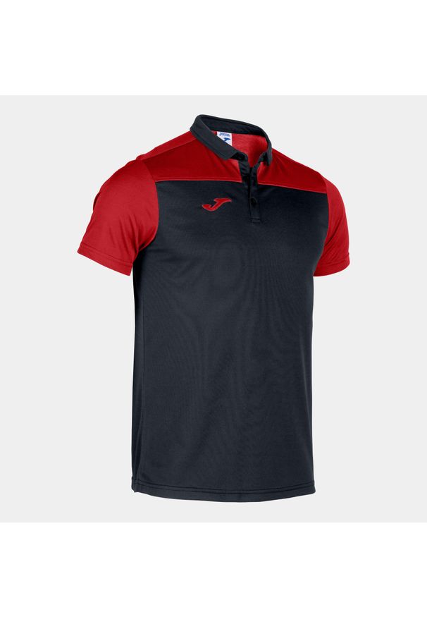 Koszulka polo do tenisa męska Joma Hobby II. Typ kołnierza: polo. Kolor: wielokolorowy, czarny, czerwony. Sport: tenis