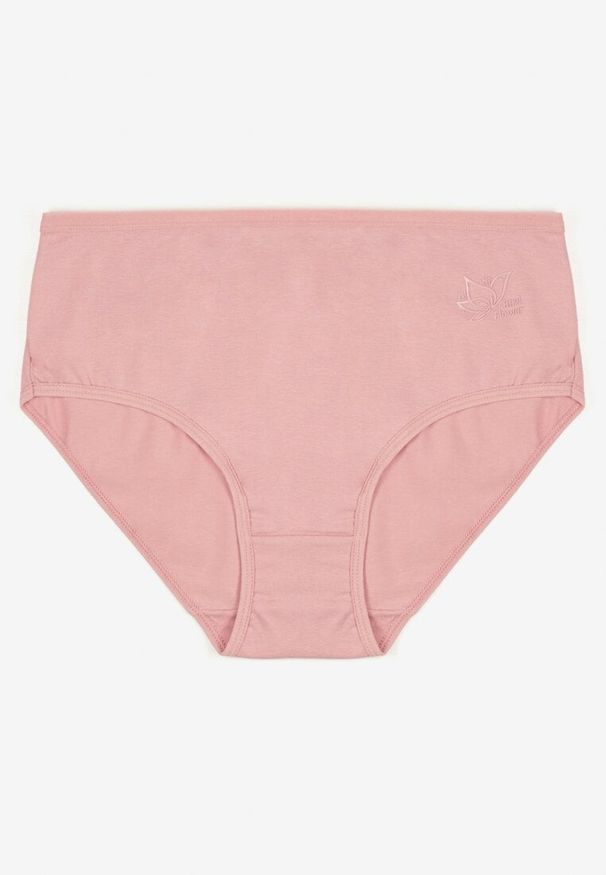 Born2be - Różowe Gładkie Majtki Figi z Bawełny Idina. Kolekcja: plus size. Kolor: różowy. Materiał: bawełna. Wzór: gładki