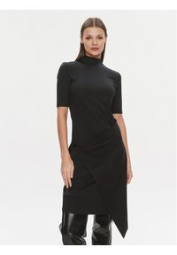 Calvin Klein Sukienka codzienna Stretch Jersey Asymmetric Dress K20K206498 Czarny Slim Fit. Okazja: na co dzień. Kolor: czarny. Materiał: syntetyk. Typ sukienki: proste. Styl: casual