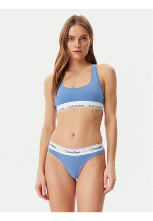Calvin Klein Underwear Biustonosz top 0000F3785E Niebieski. Kolor: niebieski. Materiał: bawełna