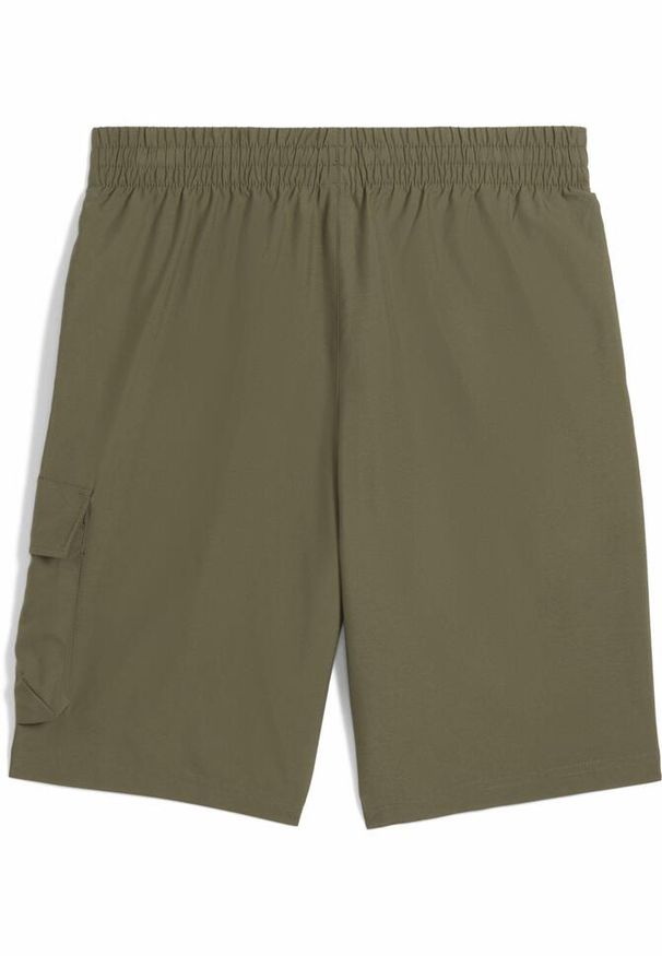 Puma - Męskie szorty bojówki Essentials 9" z logo No.1 PUMA Loden Green. Kolor: zielony