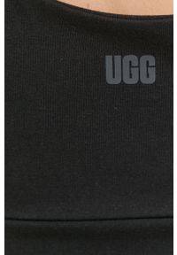 Ugg - UGG biustonosz kolor czarny gładki. Kolor: czarny. Materiał: bawełna, dzianina. Rodzaj stanika: odpinane ramiączka. Wzór: gładki #3
