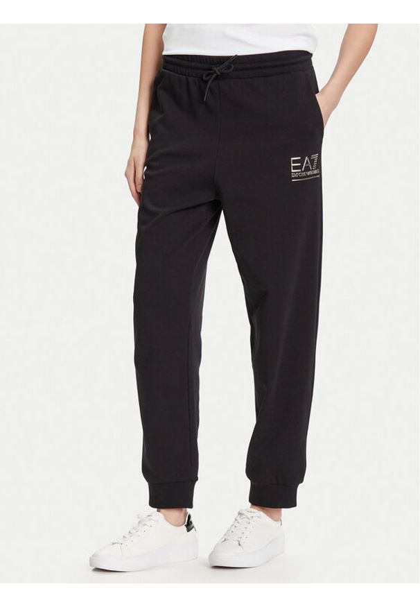 EA7 Emporio Armani Spodnie dresowe 7W000418 AF12473 MC021 Czarny Regular Fit. Kolor: czarny. Materiał: bawełna