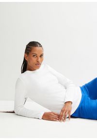 bonprix - Bluzka z długim rękawem z czystej bawełny organicznej. Kolor: biały. Materiał: bawełna. Długość rękawa: długi rękaw. Długość: długie #1