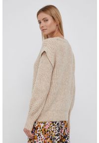 Tom Tailor Sweter damski kolor beżowy ciepły. Kolor: beżowy. Materiał: materiał, dzianina, włókno. Długość rękawa: długi rękaw. Długość: długie. Wzór: ze splotem #5