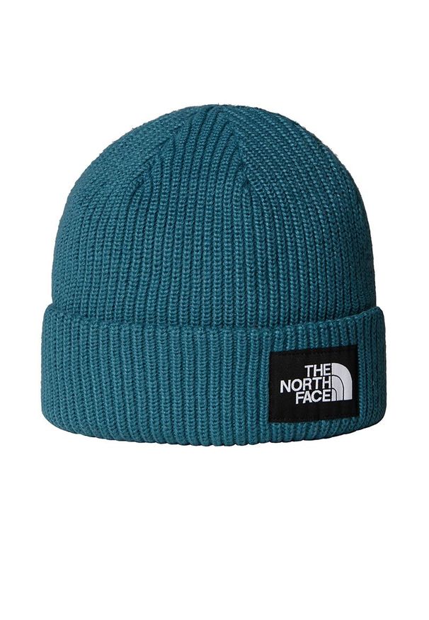 Czapka The North Face Beanie Salty 0A8CGZBQ51 - niebieska. Kolor: niebieski. Materiał: poliester, materiał. Wzór: ze splotem, aplikacja. Styl: klasyczny
