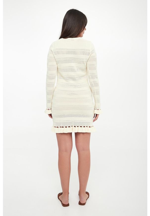 Twinset Milano - Sukienka ażurowa mini TWINSET. Wzór: ażurowy. Długość: mini