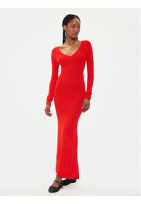 GESTUZ - Gestuz Sukienka dzianinowa 10908347 Czerwony Slim Fit. Kolor: czerwony. Materiał: syntetyk