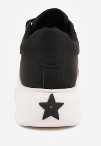 Renee - Czarne Sneakersy VICES Ozdobione Gwiazdą i Błyszczącą Wstawką Oranatta. Okazja: na co dzień. Kolor: czarny. Materiał: jeans. Wzór: aplikacja #6