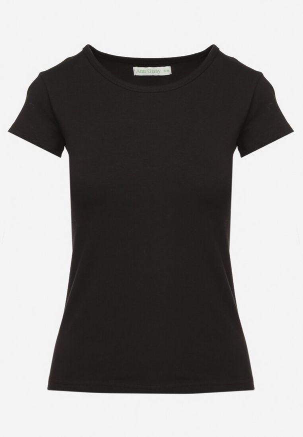 Born2be - Czarny Klasyczny Bawełniany T-shirt Zeiola. Okazja: na co dzień. Kolor: czarny. Materiał: bawełna. Styl: klasyczny