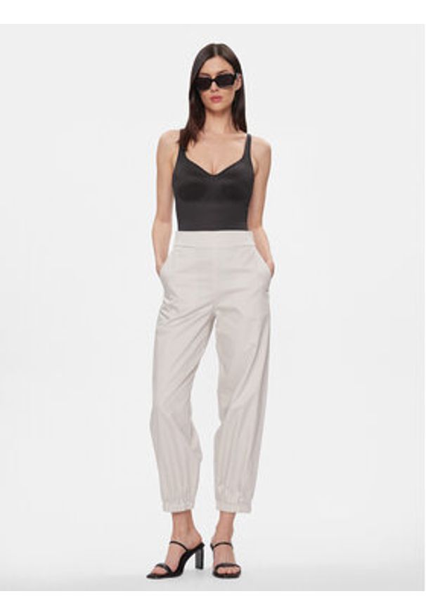 Max Mara Leisure Spodnie materiałowe Candela 2416131028 Szary Jogger Fit. Kolor: szary. Materiał: bawełna