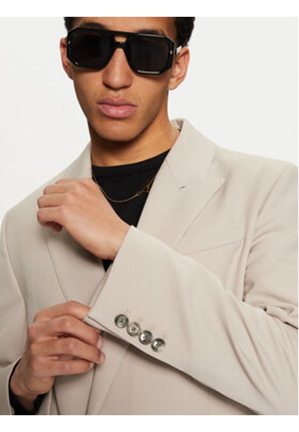 AMI PARIS - AMI Paris Płaszcz przejściowy HCO319.WV0037 Beżowy Regular Fit. Kolor: beżowy. Materiał: wełna