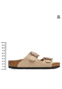 Birkenstock Klapki Arizona Flower Buckle Kids 1030419 S Beżowy. Kolor: beżowy. Materiał: skóra