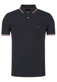 TOMMY HILFIGER - Tommy Hilfiger Polo Tipped MW0MW13080 Granatowy Slim Fit. Typ kołnierza: polo. Kolor: niebieski. Materiał: bawełna