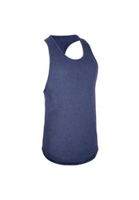 DOMYOS - Koszulka bez rękawów do treningu siłowego stringer. Kolor: niebieski. Materiał: materiał, poliester, poliamid. Długość rękawa: bez rękawów #1