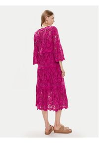 Luisa Spagnoli Sukienka letnia Pigna 540712 Różowy Regular Fit. Kolor: różowy. Materiał: bawełna. Sezon: lato #5