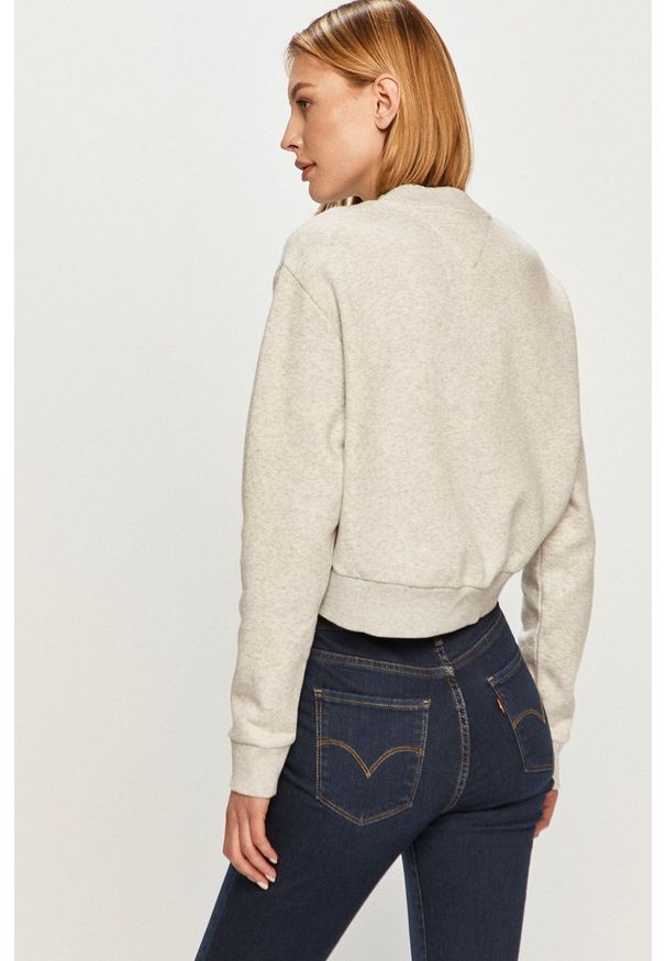 Tommy Jeans - Bluza. Okazja: na co dzień. Kolor: szary. Materiał: bawełna. Wzór: nadruk. Styl: casual