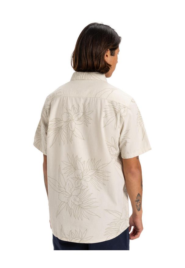 Quiksilver - dla Mężczyzn GAWANHILL Biały. Kolor: beżowy. Materiał: materiał, bawełna. Długość rękawa: krótki rękaw. Długość: krótkie