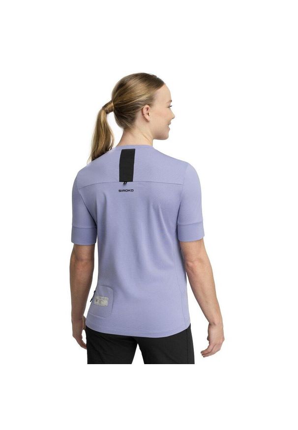SIROKO - Damska luźna koszulka rowerowa gravel Kolarstwo Siroko Aria. Kolor: fioletowy. Materiał: tkanina. Sport: kolarstwo
