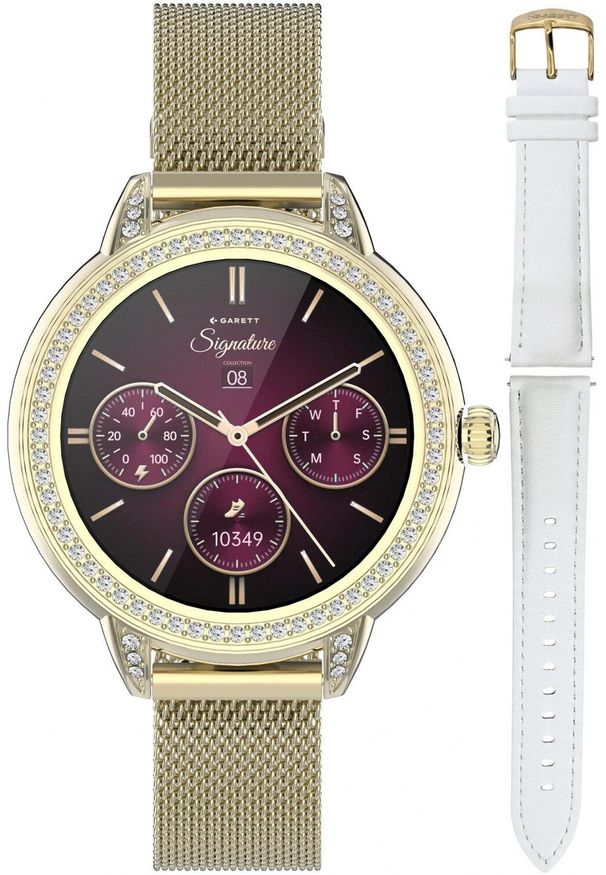 GARETT - Smartwatch Garett Smartwatch damski Garett 5904238485125 złoty bransoleta. Rodzaj zegarka: smartwatch. Kolor: złoty
