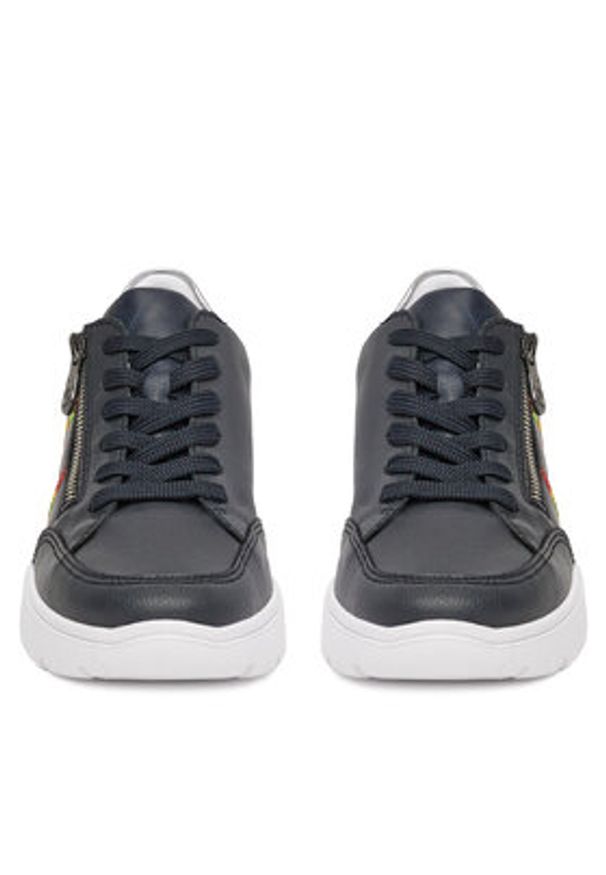 Rieker Sneakersy N1313-14 Granatowy. Kolor: niebieski. Materiał: skóra