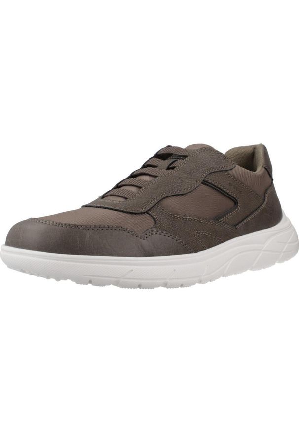 Geox - Buty GEOX U PORTELLO Brązowy. Kolor: brązowy. Materiał: syntetyk, tkanina