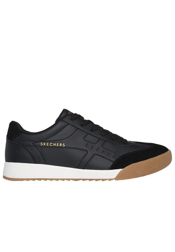 skechers - Buty męskie Skechers Zinger Manzanilla Totale 183280BLK - czarne. Zapięcie: sznurówki. Kolor: czarny. Materiał: skóra, syntetyk, guma, zamsz. Szerokość cholewki: normalna. Model: Skechers Sport