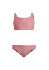 Adidas - Bikini 3-Stripes. Kolor: różowy. Materiał: materiał