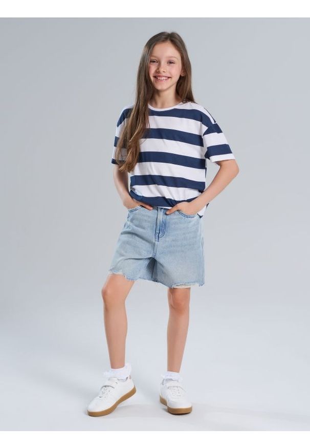 Sinsay - Szorty jeansowe - niebieski. Kolor: niebieski. Materiał: jeans