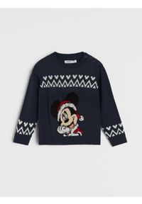 Sinsay - Sweter Mickey Mouse - granatowy. Kolor: niebieski. Wzór: motyw z bajki