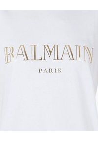 Balmain - BALMAIN - Top z logo. Kolor: biały. Materiał: materiał. Styl: elegancki #5