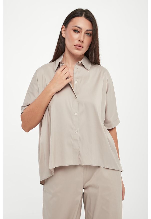 Max Mara Beachwear - Koszula damska z krótkim rękawem Pittura MAX MARA BEACHWEAR. Długość rękawa: krótki rękaw. Długość: krótkie