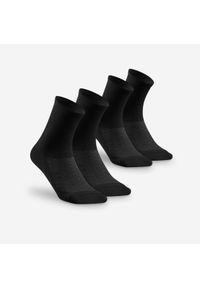 quechua - Skarpety turystyczne długie (2 pary) dla dorosłych Hike 100. Kolor: czarny. Materiał: poliamid, bawełna, elastan, len. Sport: turystyka piesza #1