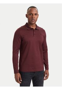 Karl Lagerfeld - KARL LAGERFELD Polo 745000 564200 Bordowy Regular Fit. Typ kołnierza: polo. Kolor: czerwony. Materiał: bawełna #1