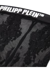Philipp Plein - PHILIPP PLEIN - Czarne kornokowe rajstopy. Kolor: czarny. Materiał: guma, koronka, materiał, elastan. Wzór: aplikacja #3