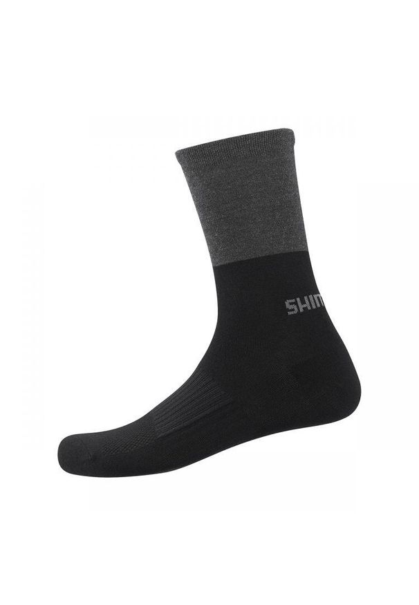 SHIMANO - Skarpetki rowerowe Shimano Original Wool Tall Socks z wełny merino. Kolor: wielokolorowy, szary, czarny. Materiał: wełna