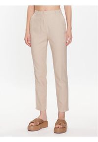 only - ONLY Spodnie materiałowe 15278713 Beżowy Regular Fit. Kolor: beżowy. Materiał: len #1