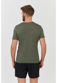 Emporio Armani - EMPORIO ARMANI Zielony męski t-shirt logo brodé, Rozmiar XL. Kolor: zielony