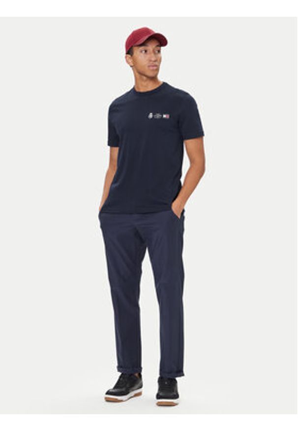 TOMMY HILFIGER - Tommy Hilfiger T-Shirt MW0MW40011 Granatowy Regular Fit. Kolor: niebieski. Materiał: bawełna